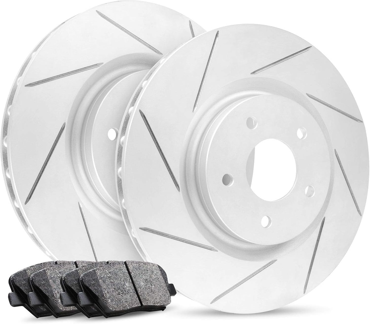 R1 Concepts Front Brake Kit Fits 2021-2022 Cadillac Escalade, Chevrolet Suburban, Chevrolet Tahoe; 2019-2022 Chevrolet Silverado, GMC Sierra| Ceramic Brake Pads and Slotted Brake Rotors| 13.5' Front