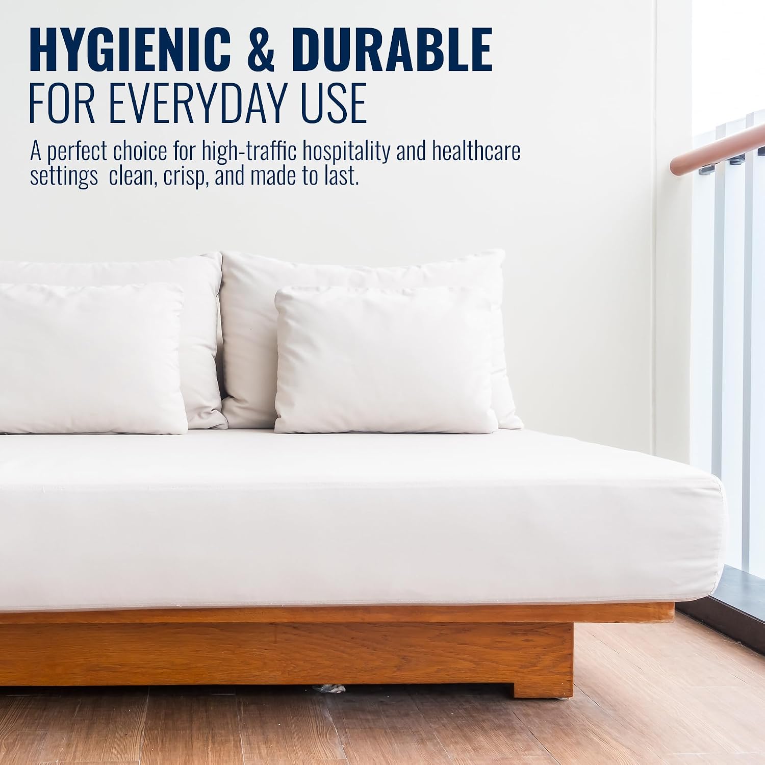 King Fitted Sheets – Bulk Pack of 24 (78X80X12) | T200 Polycotton Percale | Durable, Soft, Easy-Care Bedding Solution for Hospitals, Hospitality & Institutional Use