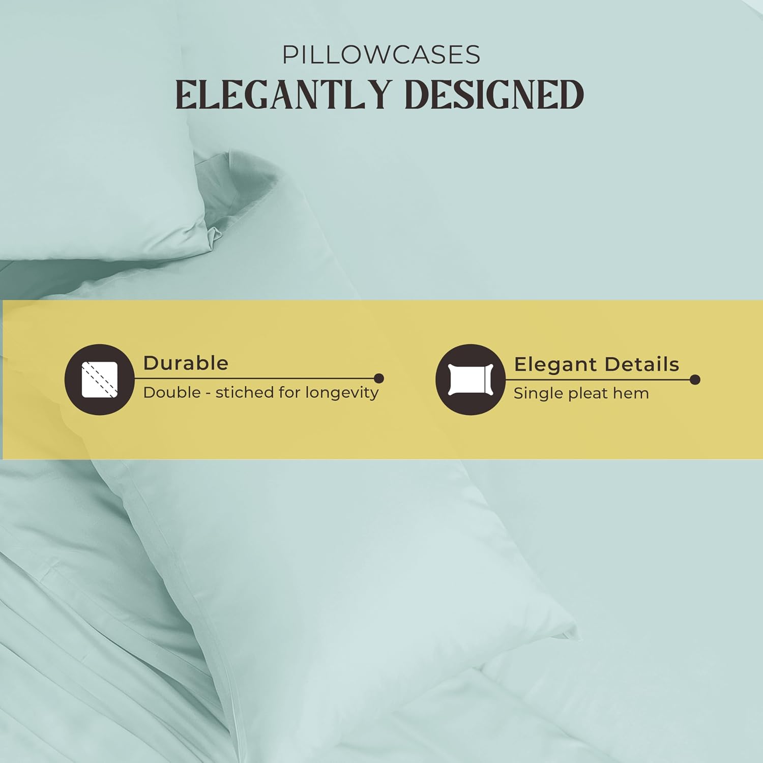 Mayfair Linen 100% Pure Egyptian Cotton Sheet King Size - Luxury 1000 Series Grandiose Collection King Size Sheets Set (4 PC, Sea Foam), 16' Deep Pocket Sateen Weave Soft Cooling Hotel Bed Sheets Set