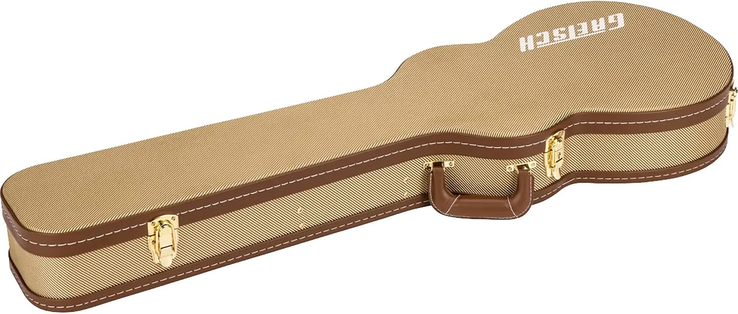 Gretsch Tweed Hardshell Case for Baritone Bass Guitar Bundle with Cable, Strap, and Picks