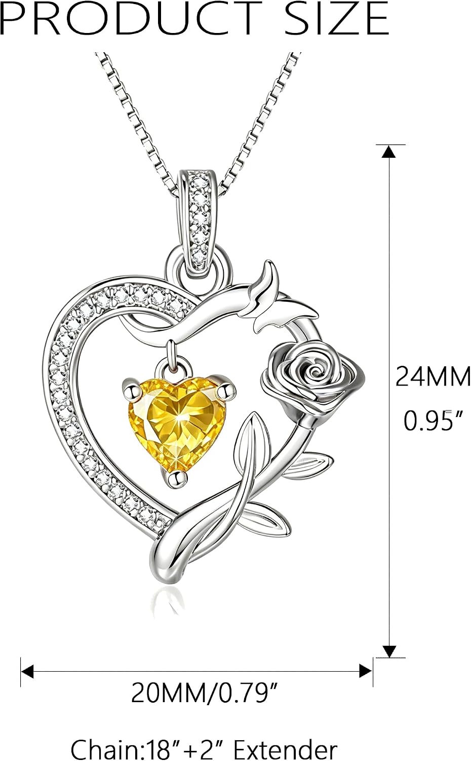 HeartMelody Heart Necklaces for Women Gold,14k 18K White Gold Plated Dainty Rose Butterfly Necklace with Garnet Birthstone Pendant Necklace Everyday Jewelry Birthday Christmas Gifts for Women Mom Her