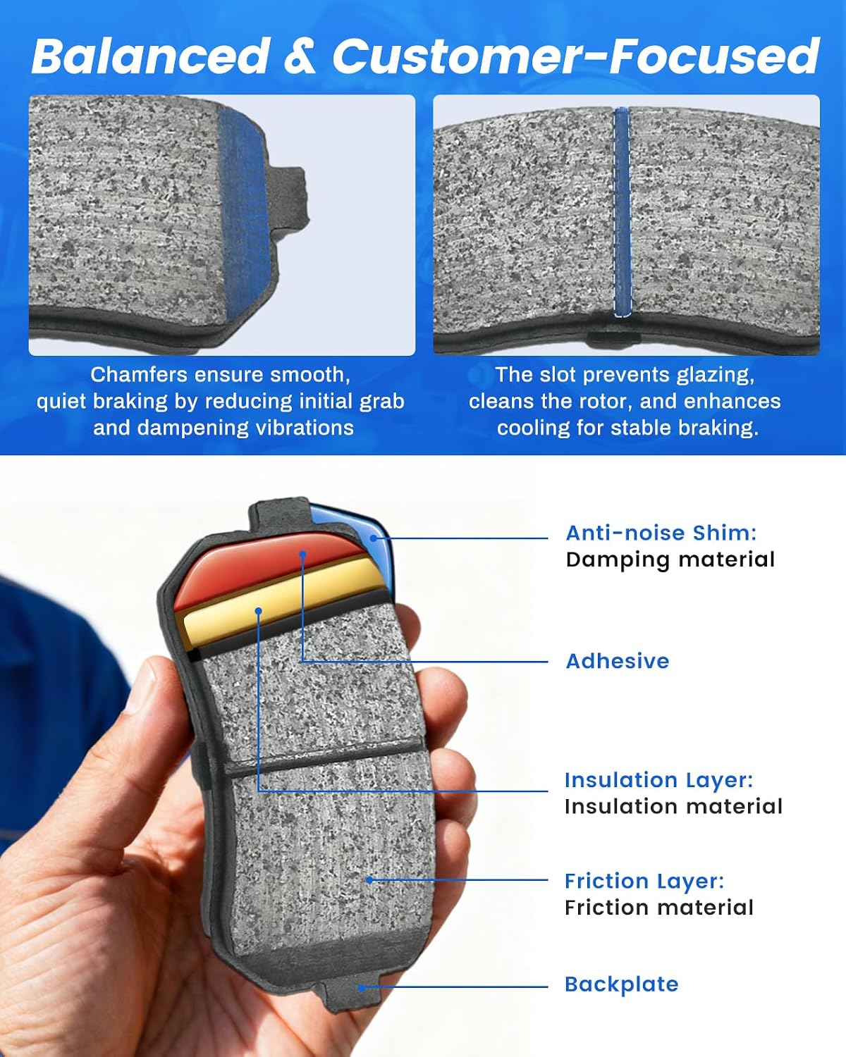 Anpulsero Brake Pads And Rotors Kit Front Compatible with 2000-2004 Nissan Xterra, 03-04 Frontier, Automotive Replacement Brake Kits Geomet 31158 D830-7703 Drilled And Slotted Rotors 283.1mm(11.1in)