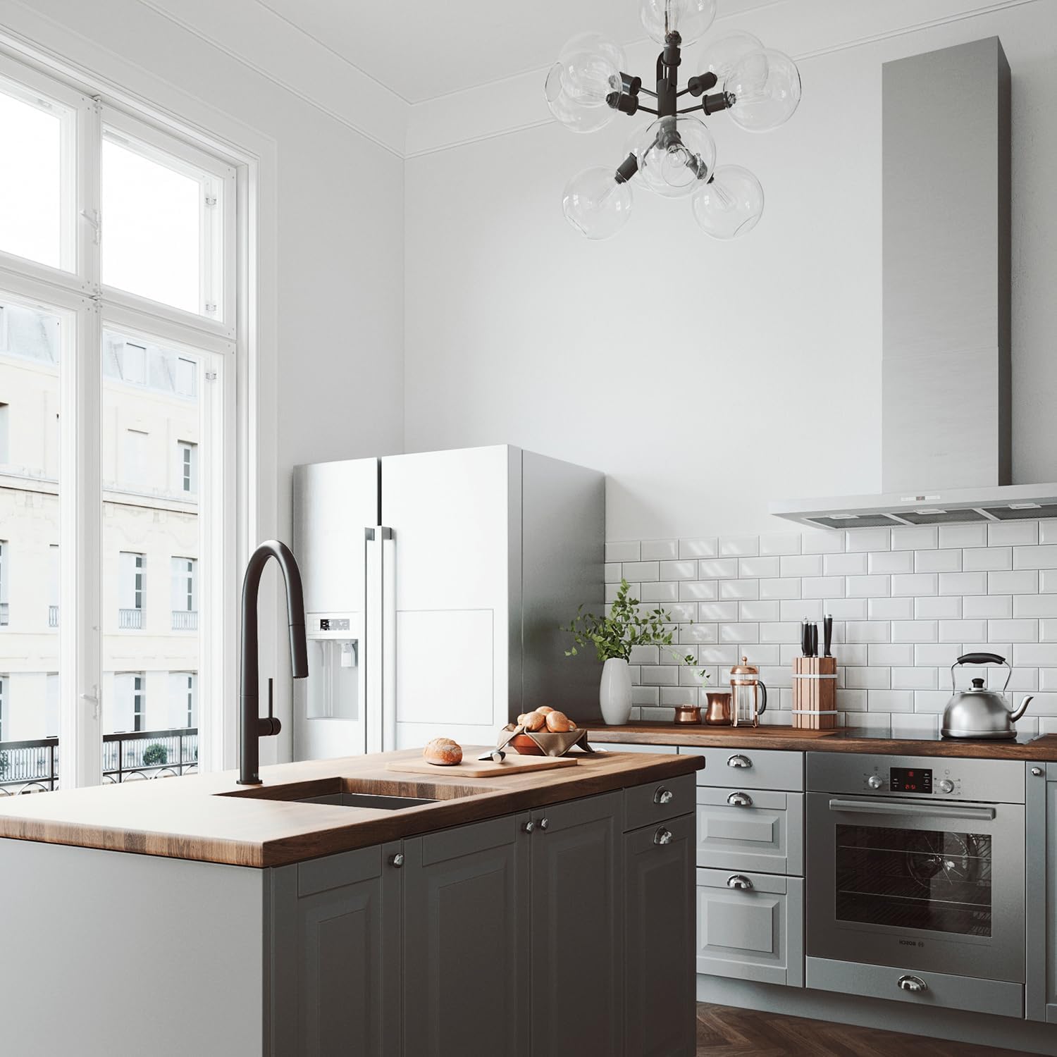 VIGO Greenwich 18'' H Single Handle Pull-Down Sprayer Kitchen Faucet in Matte Black-VG02029MB