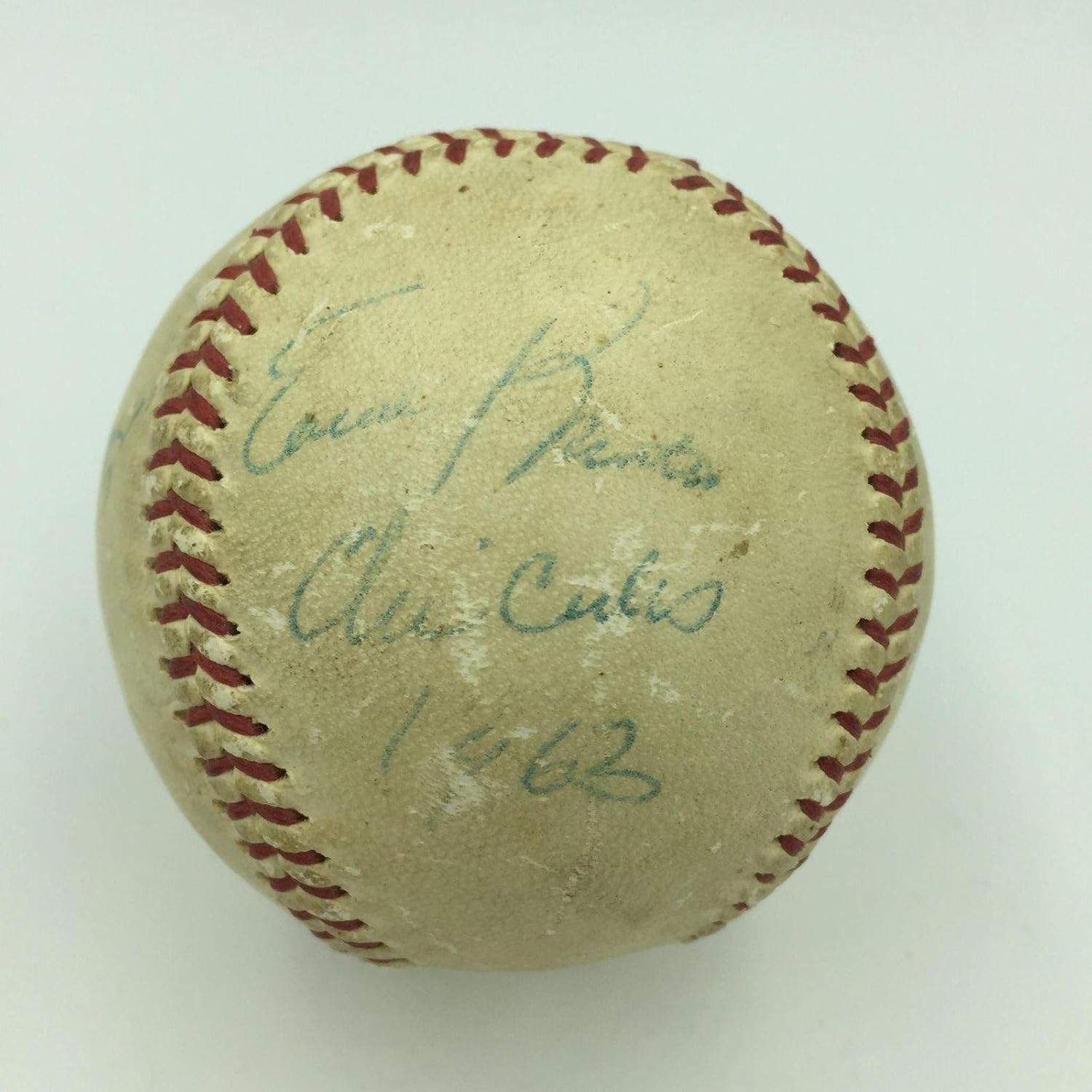 1963 Ernie Banks Signed Game Used National League Chicago Cubs Baseball JSA COA - MLB Game Used Baseballs