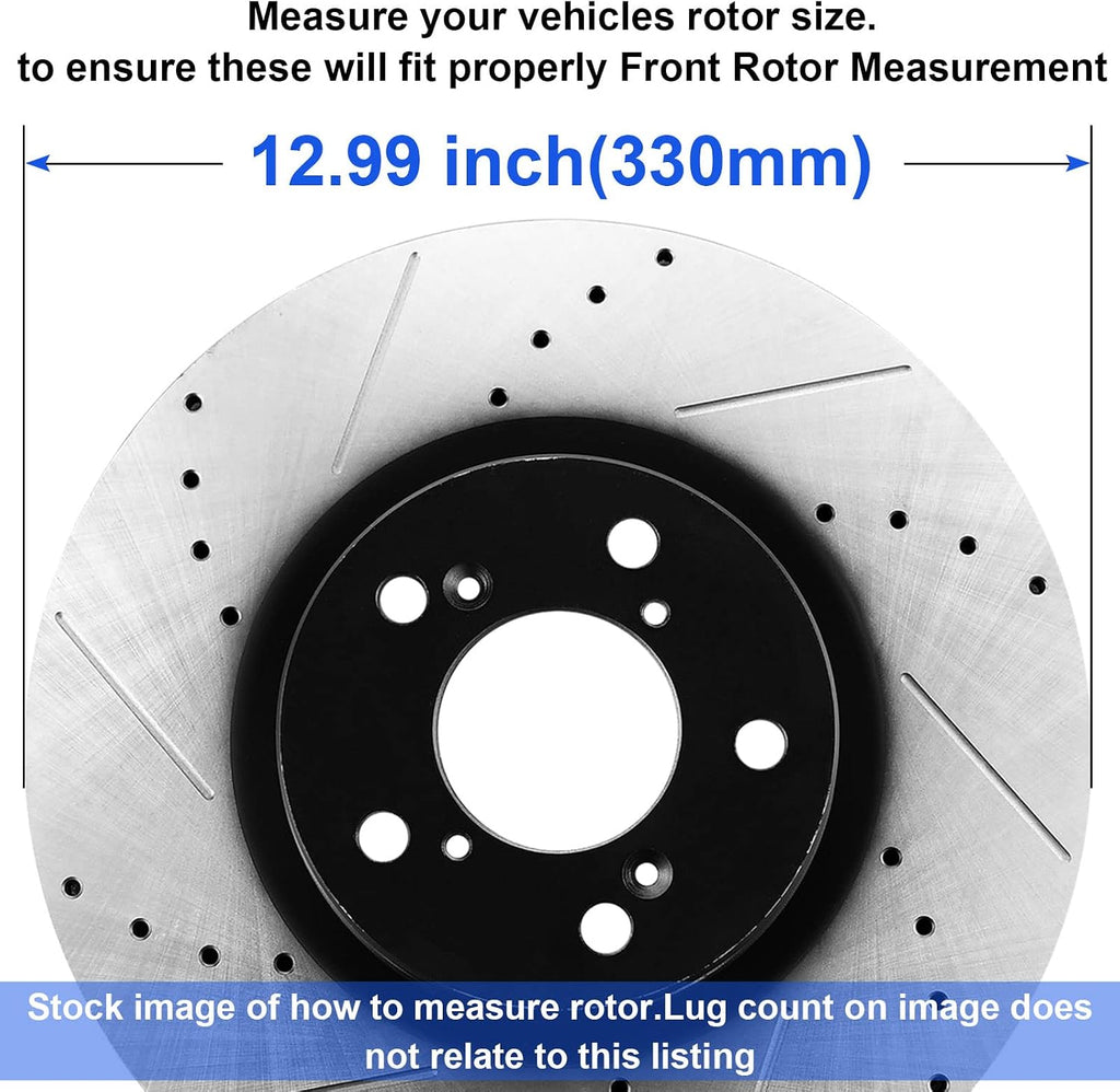 Front Brake Rotors and Pads Kit Compatible with 2005-2018 Chevy Silverado 1500, 2008-2020 Chevy Tahoe, 2015-2019 Chevy Suburban, GMC Yukon XL, 2005-2018 GMC Sierra 1500, 2008-2020 GMC Yukon