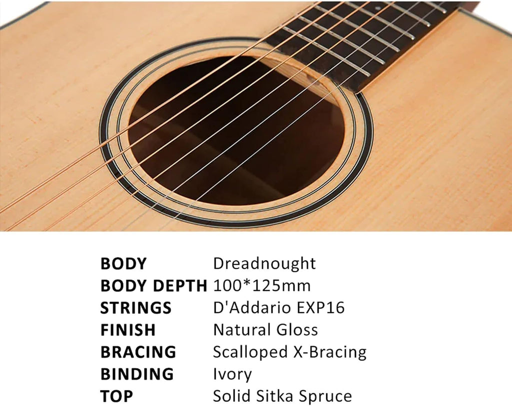 Parkwood S61 Dreadnought Body Acoustic Guitar - Natural
