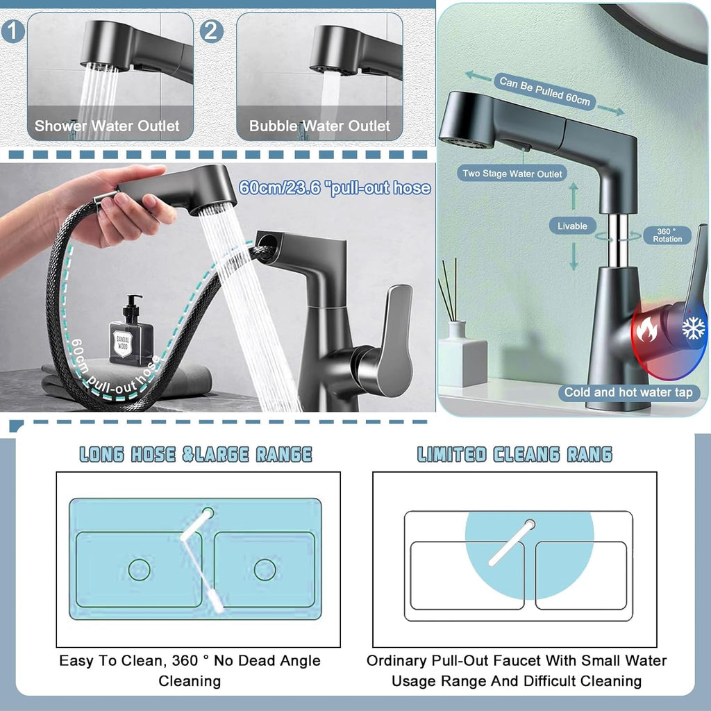 31.4' Black Laundry Utility Cabinet with Stainless Steel Sink and Cold and Hot Water Faucet, Laundry Room Sink Suitable for Kitchens, Toilets and Bathrooms, Standalone Kitchen Sink Kit, Laundry Sink