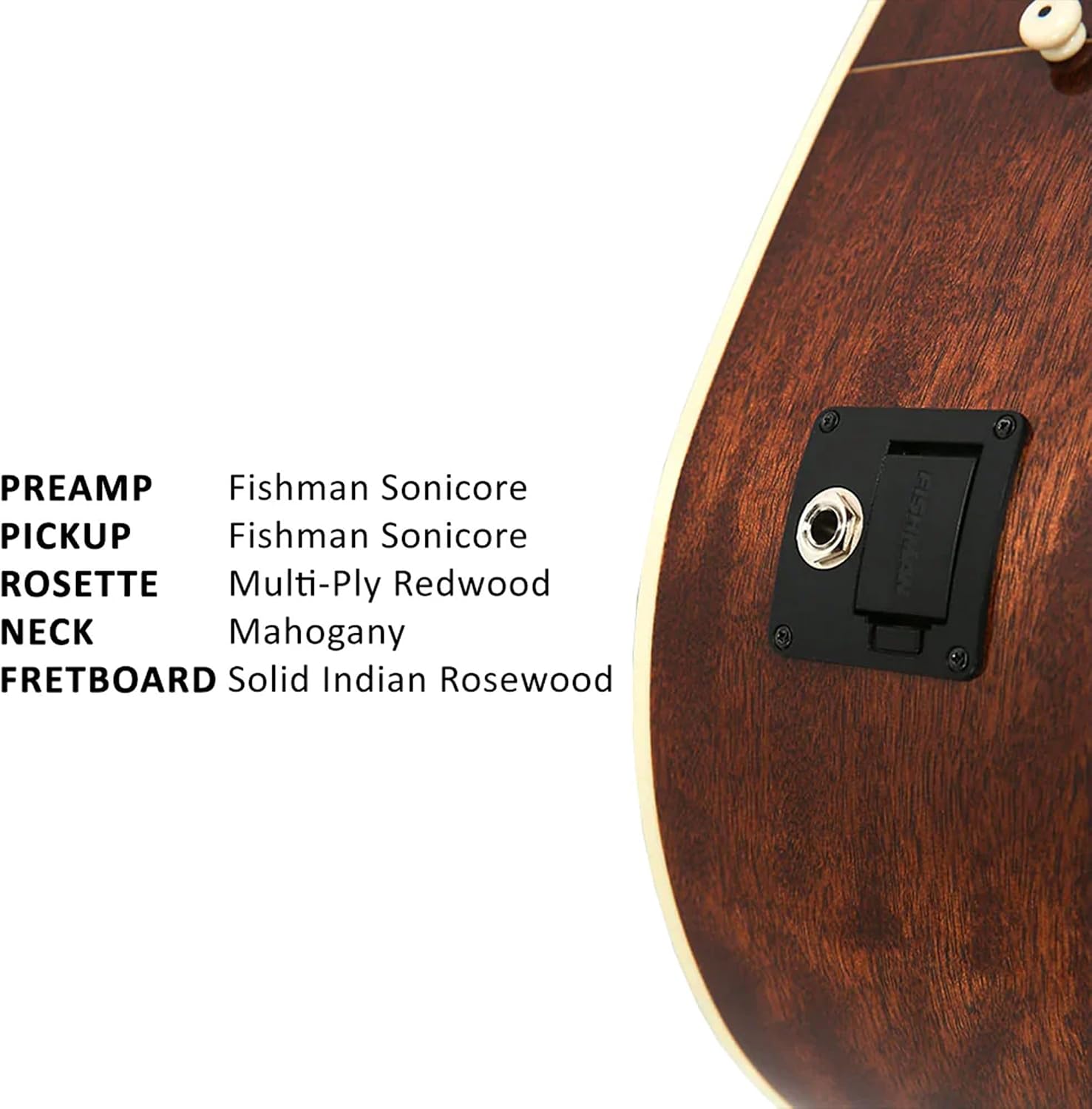 Parkwood S66 Dreadnought Cutaway Semi Acoustic Guitar - Natural