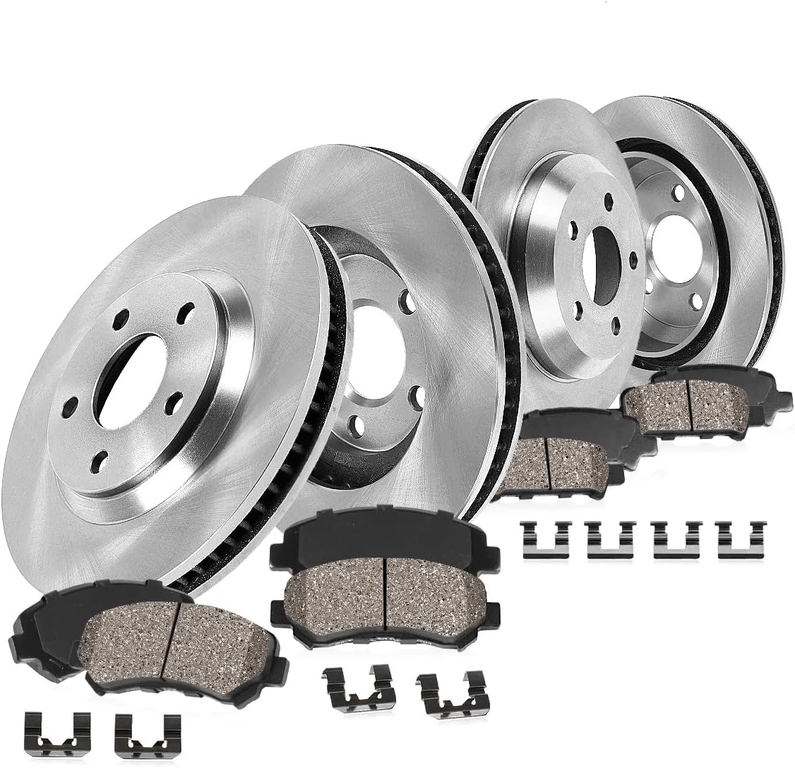 Callahan Brake Parts Front and Rear Brake Kit For Hyundai Sonata 2016-19 | Kia Optima 2016-20 - Disc Rotors with Ceramic Brake Pads + Hardware, EBYK033709
