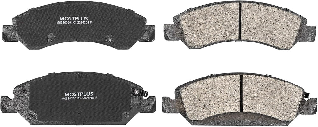MOSTPLUS 12.99'' Front Drilled Slotted Disc Brake Rotors+Ceramic Brake Pad Compatible for Chevy Tahoe Silverado Suburban GMC Savana Sierra 1500 Yukon XL Cadillac Escalade ESV EXT