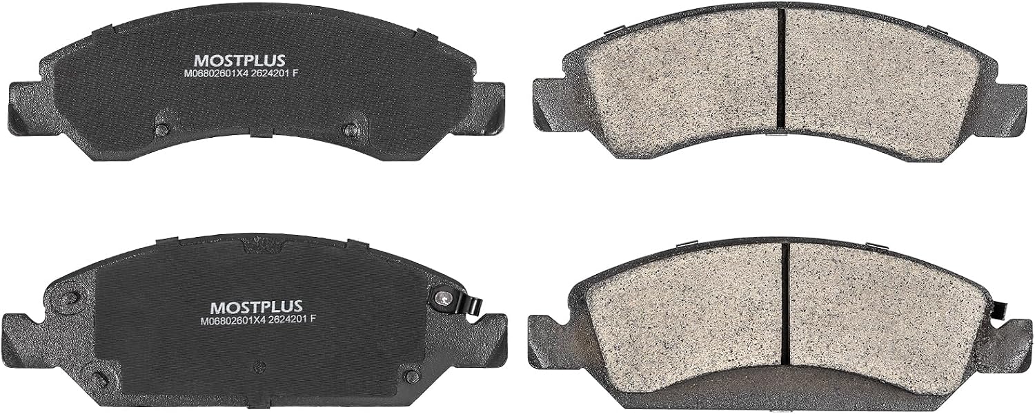 MOSTPLUS 12.99'' Front Drilled Slotted Disc Brake Rotors+Ceramic Brake Pad Compatible for Chevy Tahoe Silverado Suburban GMC Savana Sierra 1500 Yukon XL Cadillac Escalade ESV EXT