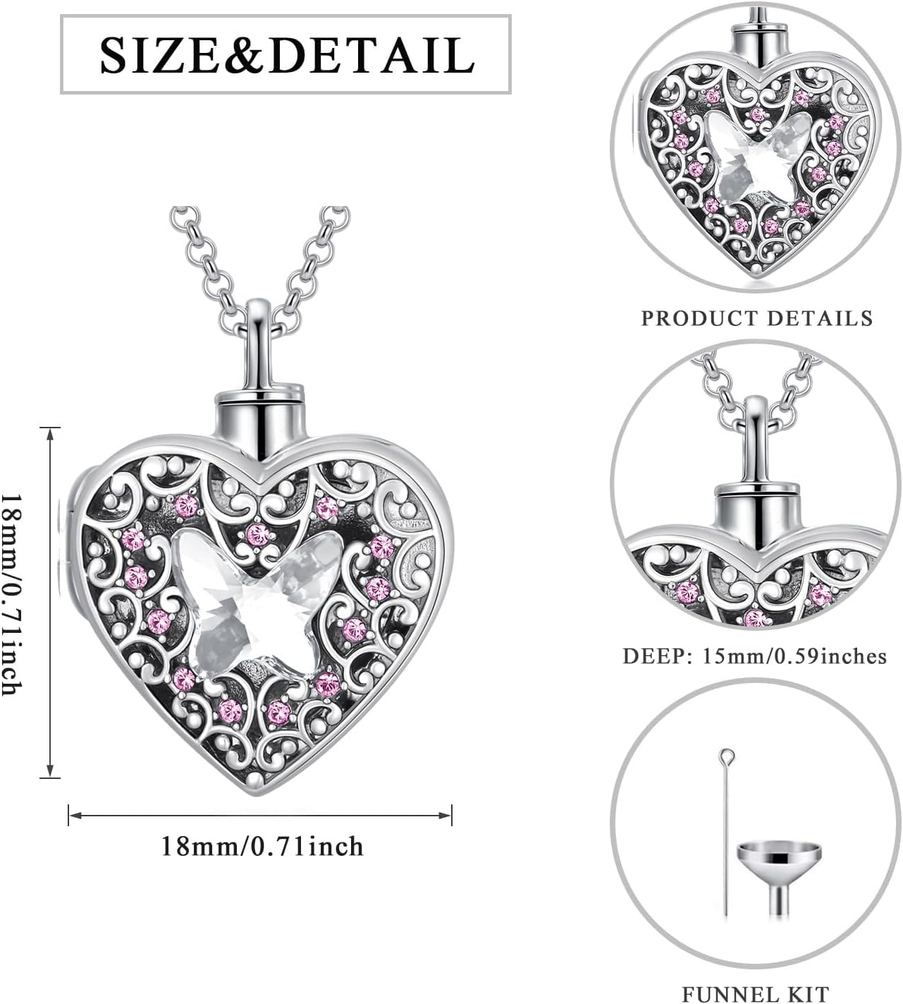 Dorunmo Personalized Heart Urn Locket Necklace for Ashes and Pictures 925 Sterling Silver Customized Locket Memorial Keepsake Cremation Jewelry for Ashes for Women Men Keep Someone Near to You