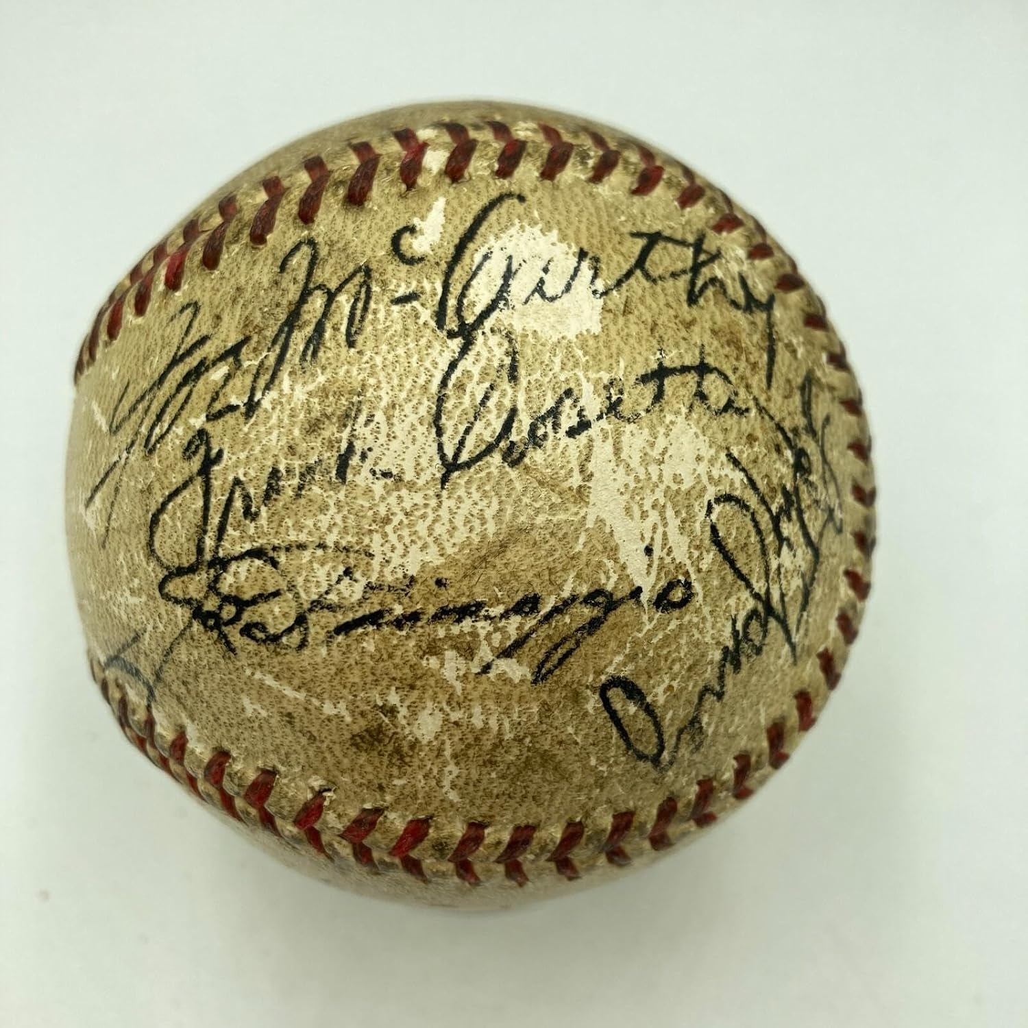 1936 Joe Dimaggio Rookie Signed Game Used Baseball With Joe Mccarthy JSA COA - MLB Autographed Game Used Baseballs