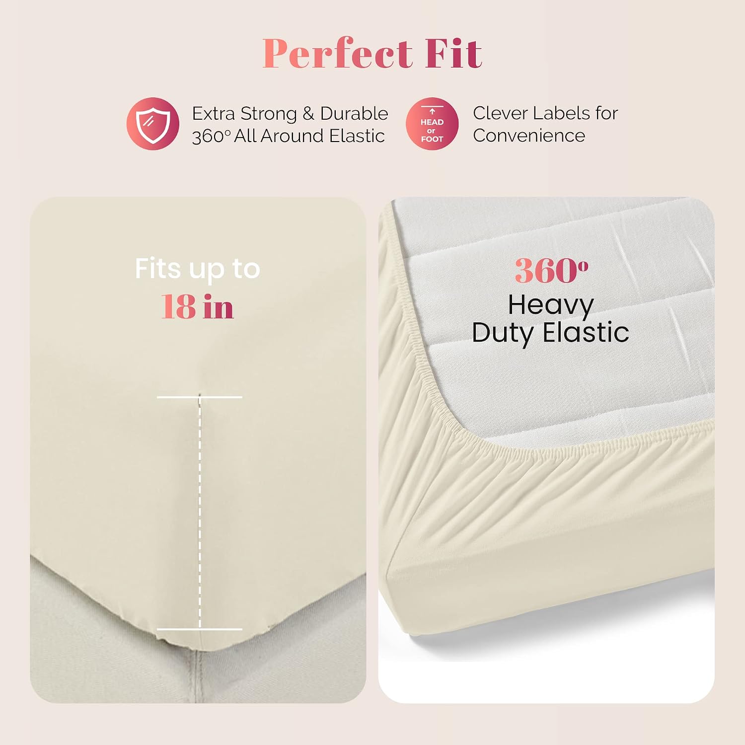 100% Egyptian Cotton California King Size Sheet Set - Luxury 1000 Series Majestic Collection Cal King Size Sheets Set, (4 PC, Sand) 16' Deep Pocket, Soft Cooling, Sateen Bedding
