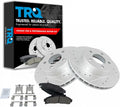 TRQ Front Brake Pad and Rotor Kit Ceramic Slotted Drilled G-Coated Vented Compatible with 1995-2001 Ford Explorer 1998-2002 Ranger 1998-2002 Mazda B3000 1998-2002 B4000 1997-2001 Mercury Mountaineer