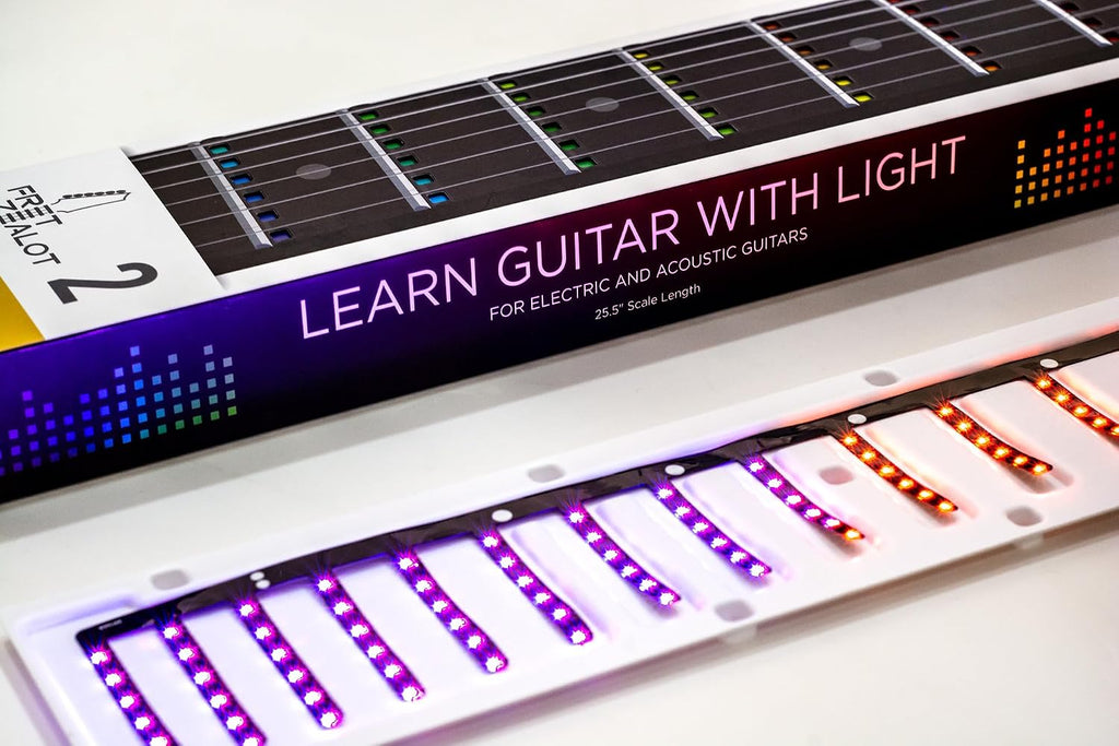Fret Zealot 2 | LED Fretboard System for Learning Guitar | Songs, Courses, Chords, Scales | Android, iOS, Web (25.5' Scale Length)