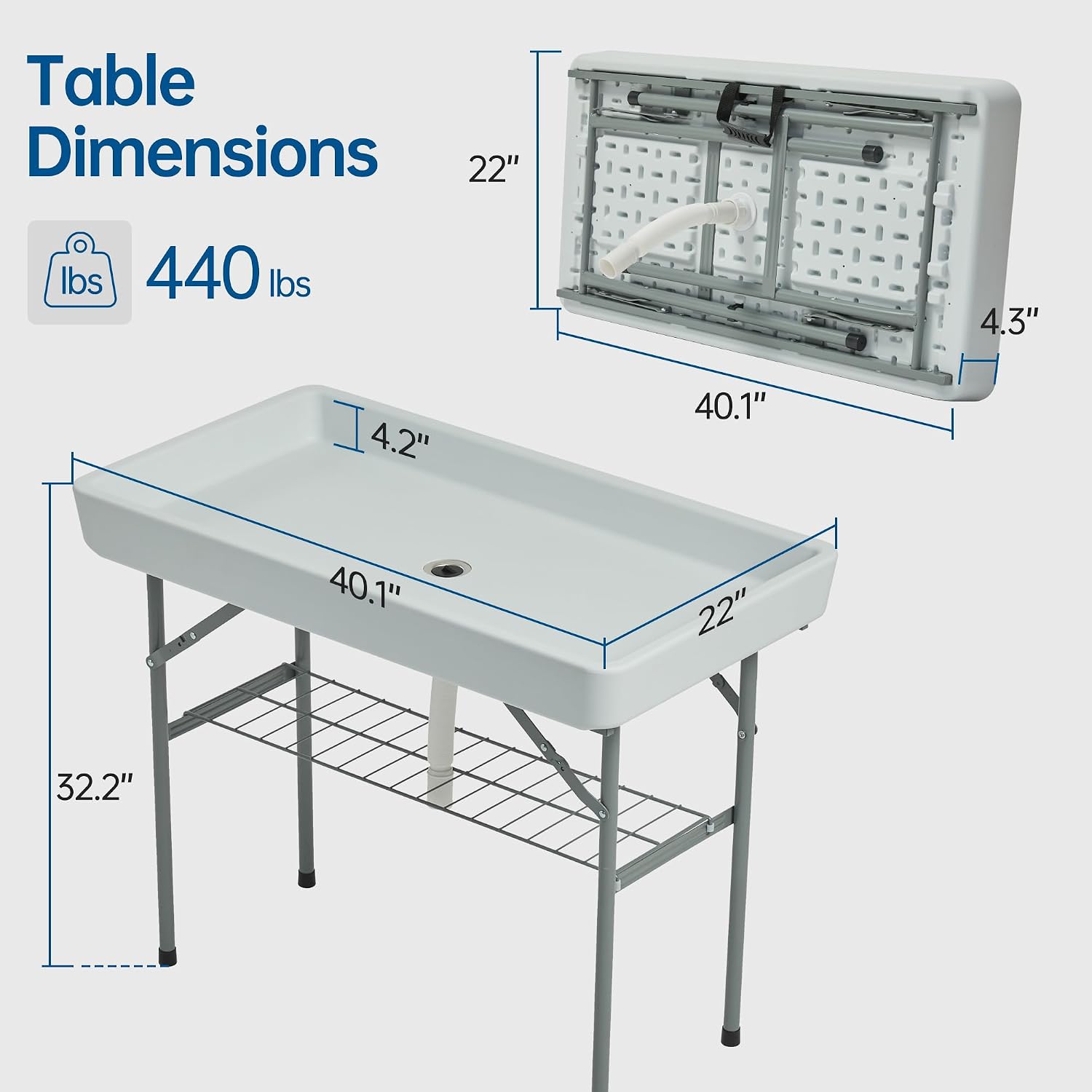 Outdoor Ice Cooler Folding Table, Portable Cooler Table with Removable Matching Skirt, Chill Table for Party BBQ Camping Wedding White
