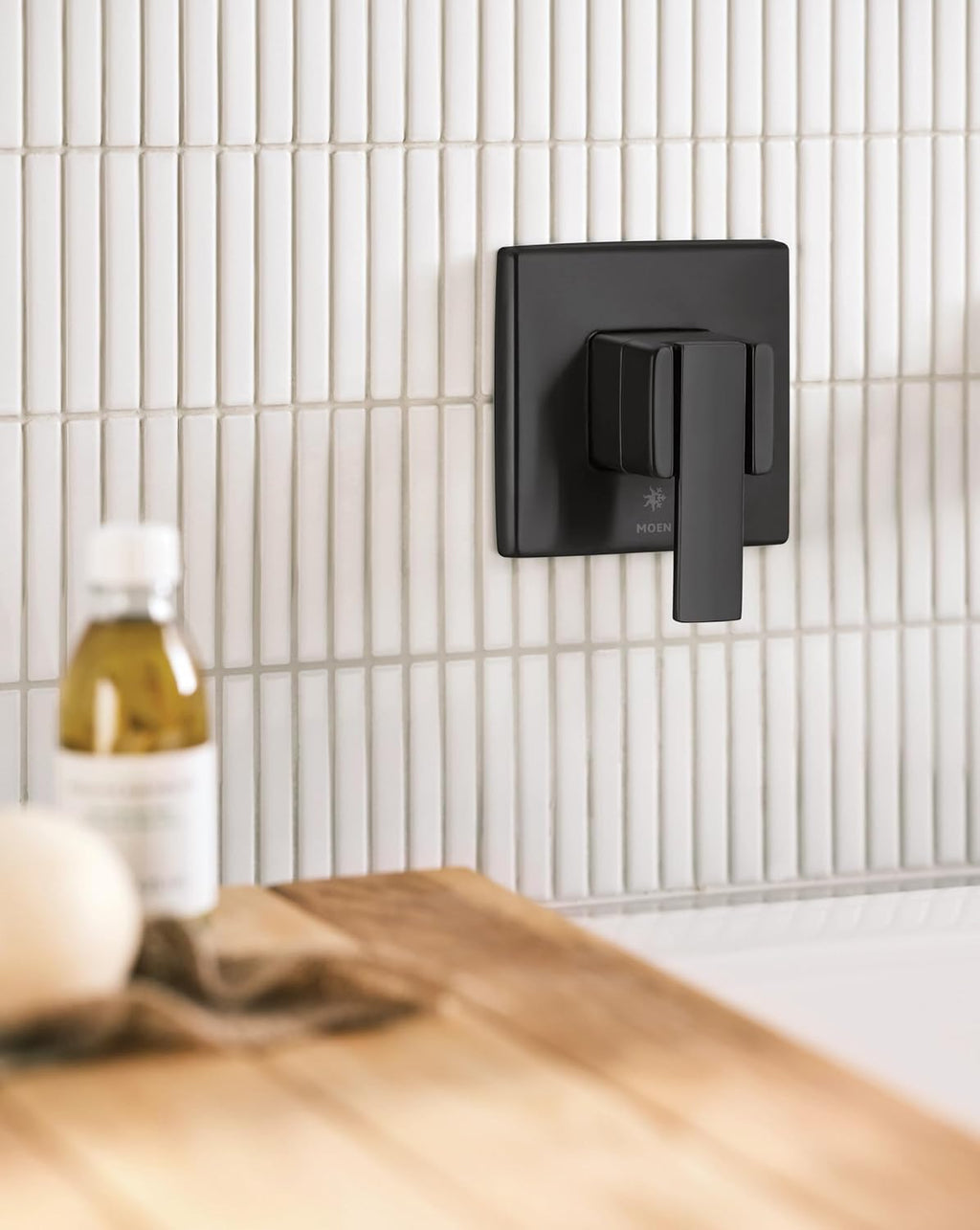 Moen 90 Degree Matte Black Single Handle Wall Mount Tub Filler High Flow Tub Faucet with 10' Spout Reach, WTS911BL