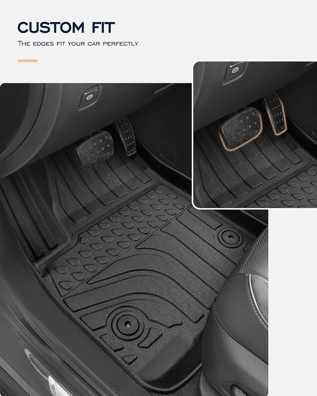 Floor Mats & Cargo Liner Back Seat Cover Protector for GMC Acadia 2017-2023, All-Weather 6 Seats Full Set Floor Mats & Cargo Liner with Backrest Mat for GMC Acadia Accessories 2017-2023