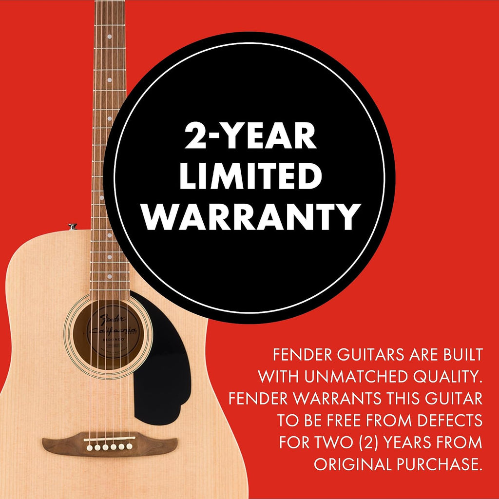 Fender California Debut Redondo Series Acoustic Guitar Pack, Beginner Guitar, 2-Year Warranty, Includes Gig Bag, Stand, and More, Natural