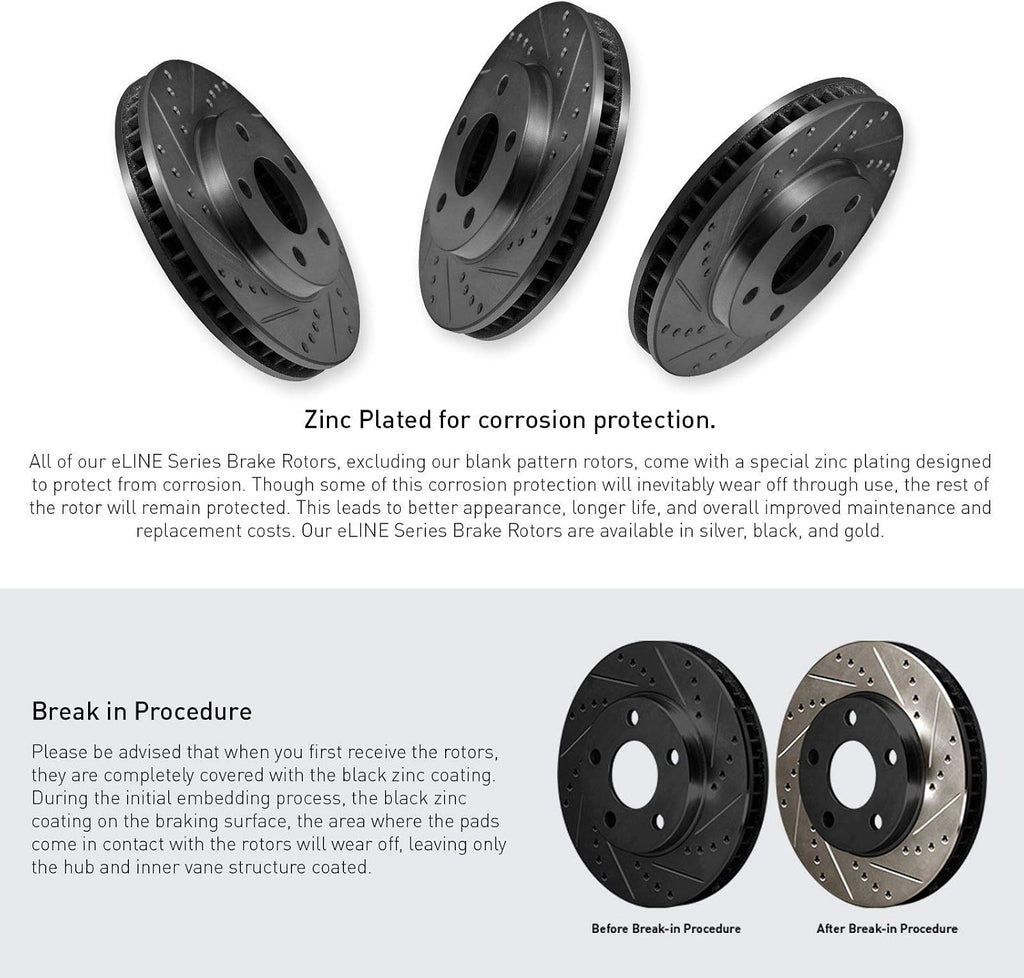 R1 Concepts Front and Rear Brake Kit Fits 2005-2021 Chrysler 300; 2009-2020 Dodge Challenger; 2006-2020 Dodge Charger| Semi Met Brake Pads and Drilled Slotted Brake Rotors| 12.6' Front & 12.6' Rear