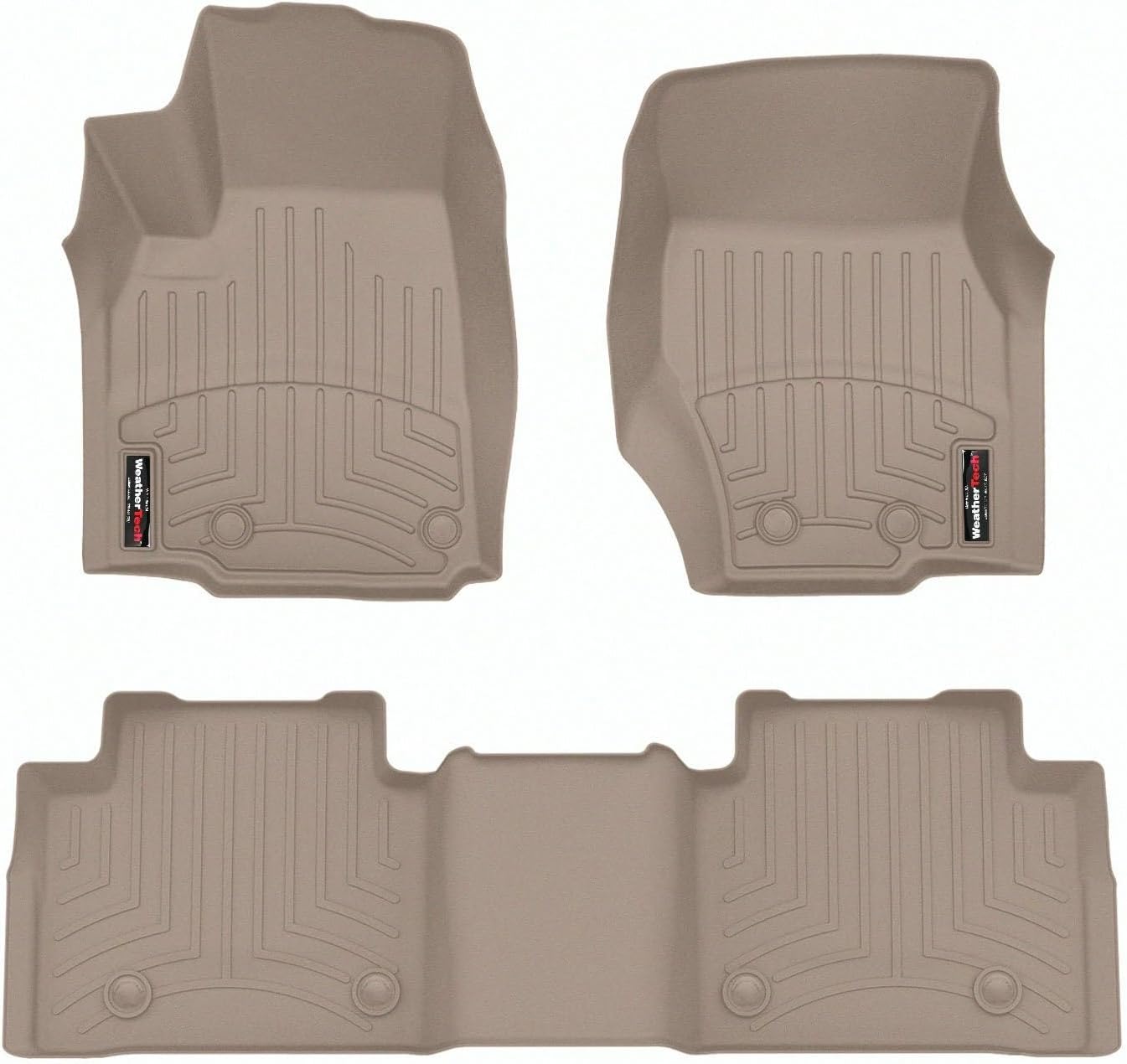 WeatherTech Custom Fit FloorLiners for Jeep Grand Cherokee, Grand Cherokee, 1st & 2nd Row (4517821-4516965), Tan
