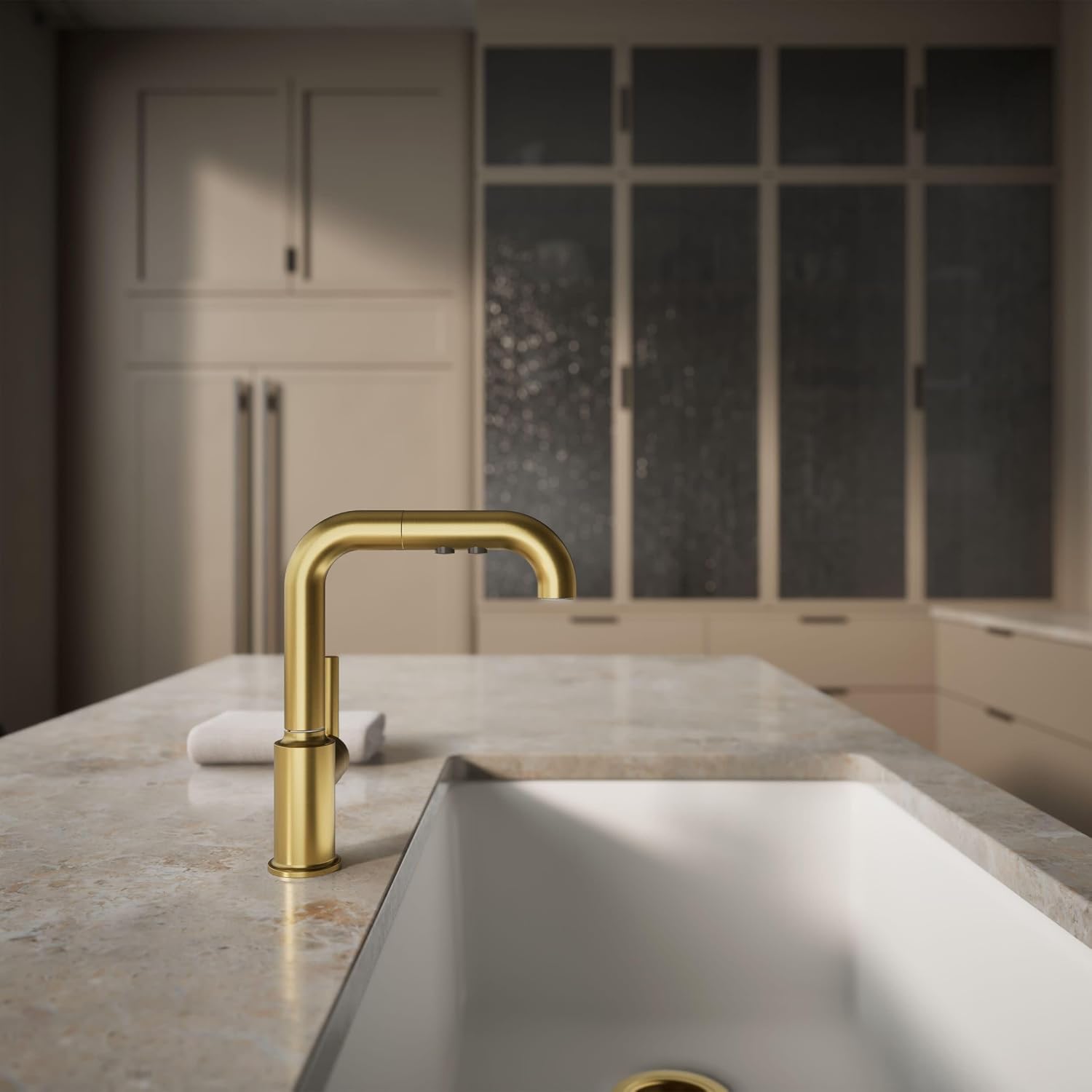 KOHLER Purist Single-hole Kitchen Sink Faucet With 7-in Pull-out Spout