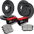 R1 Concepts Front and Rear Brake Kit Fits 2015-2020 Cadillac Escalade, Chevrolet Suburban, Chevrolet Tahoe| Optimum Oep Brake Pads and Drilled Slotted Brake Rotors| 13.0' Front & 13.6' Rear