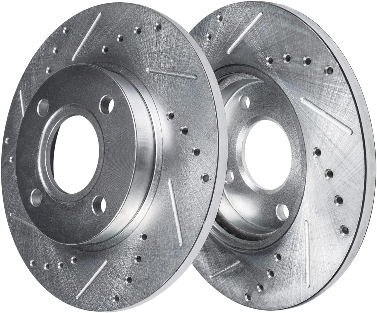 Detroit Axle - Brake Kit for Fiat 124 Spider Mazda MX-5 Miata Drilled and Slotted Disc Brake Rotors Ceramic Brakes Pads 2017 2018 2019 Replacement : 11.02' inch Front and Rear Rotors
