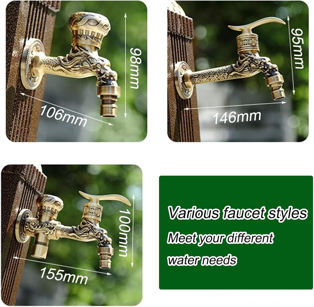 Garden Water Column Outdoor Post Faucet Vertical Square Decorative Water Feature Fountain Water Dispenser Hydrant Durable and Decorative Fixture