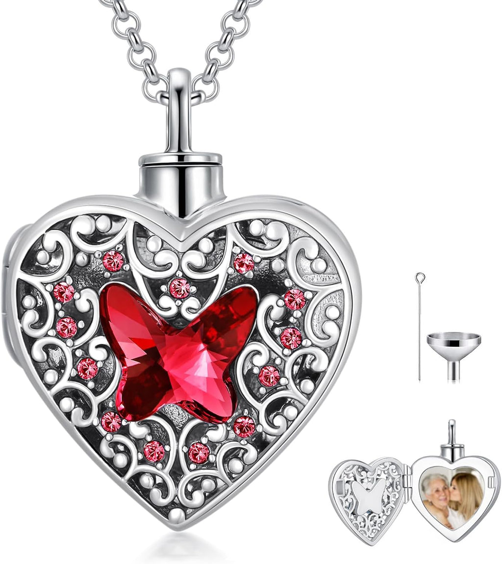 Dorunmo Personalized Heart Urn Locket Necklace for Ashes and Pictures 925 Sterling Silver Customized Locket Memorial Keepsake Cremation Jewelry for Ashes for Women Men Keep Someone Near to You