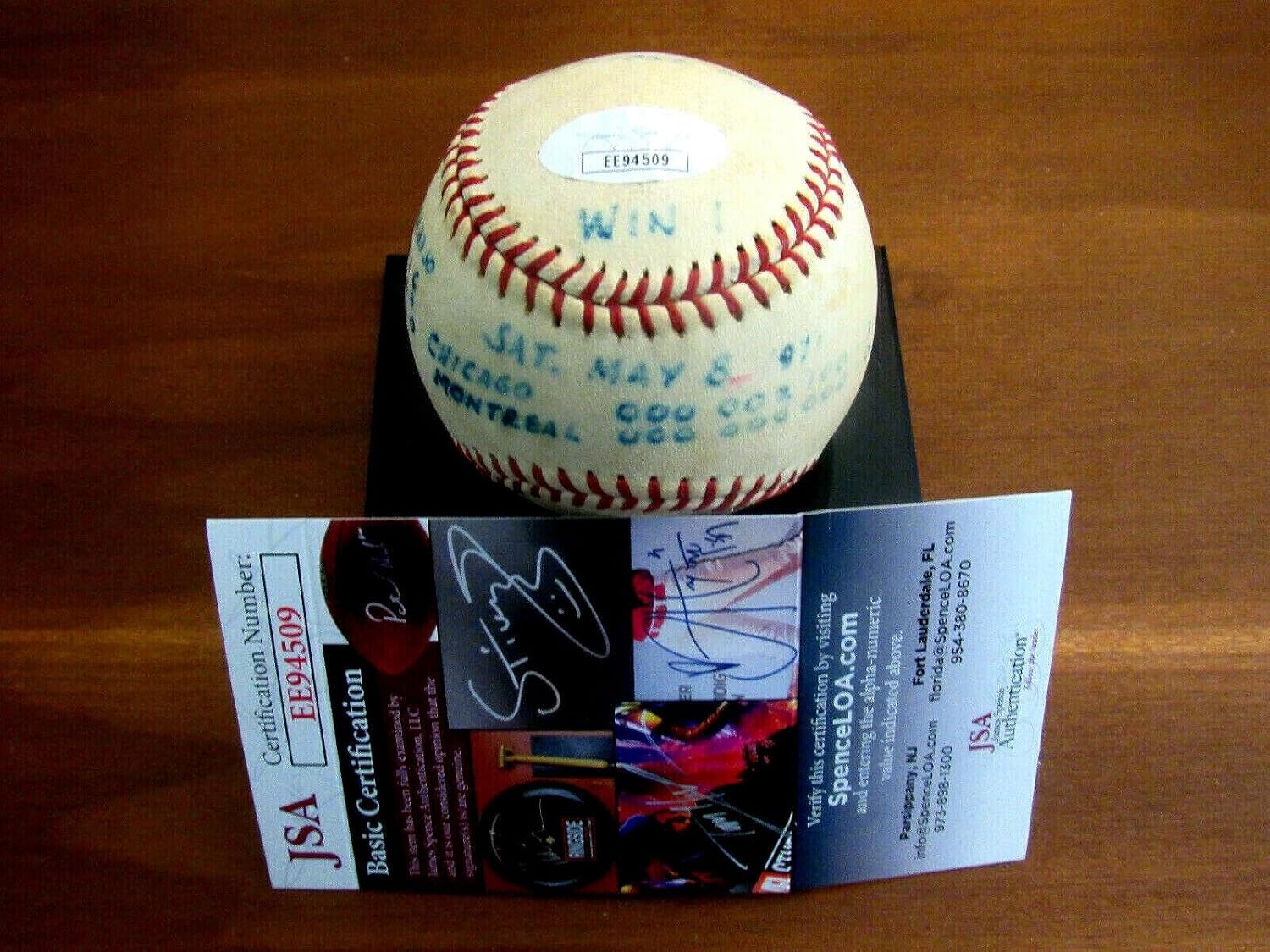 Topps Ken Holtzman Cubs Win #1 1971 Signed Auto Game Used Feeney Onl Baseball Jsa Rare - Mlb Game Used Baseballs