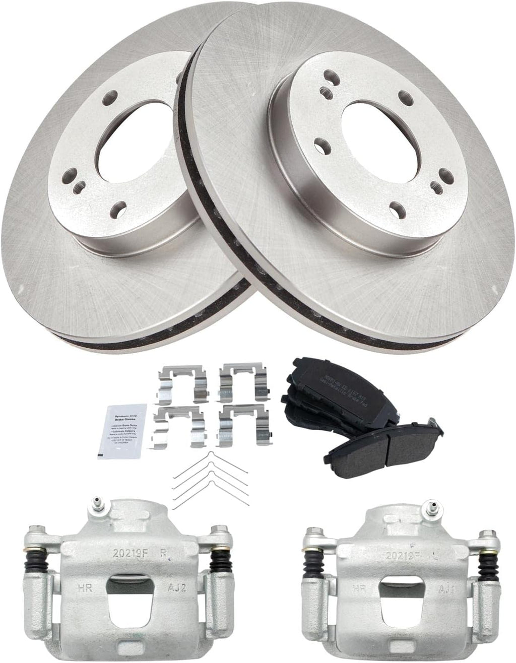 TRQ Front Brake Pad and Rotor Set Semi Metallic Vented Rotors Calipers Compatible with 1999 Nissan Maxima