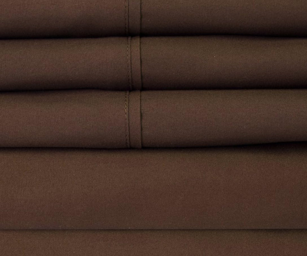Sweet Home Collection Cal King Size Bed Sheets - 6 Piece 1500 Thread Count Fine Brushed Microfiber Deep Pocket Set - Extra Pillow Cases, Great Value, California King Size, Brown (Pack of 6)