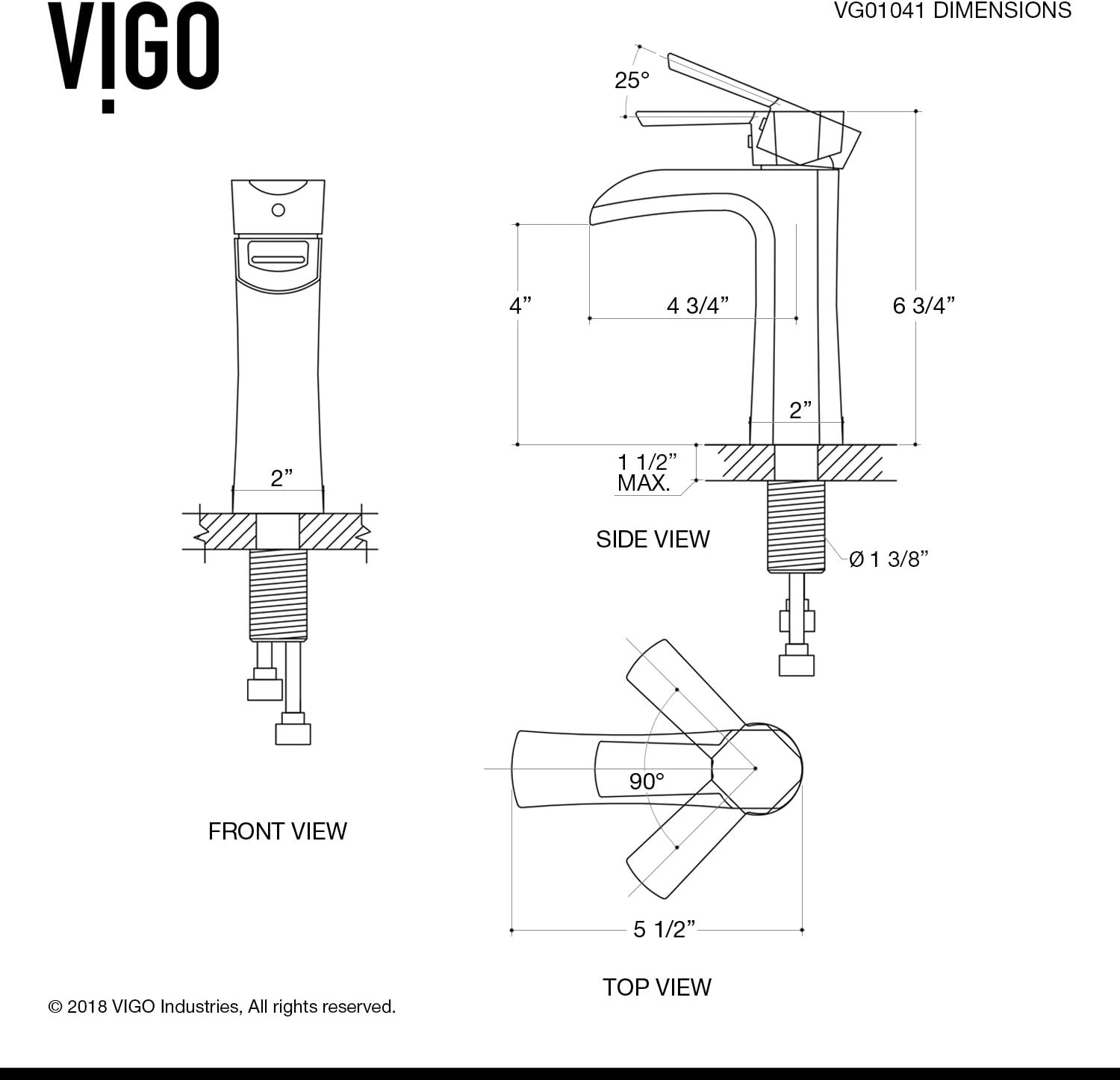 VIGO Paloma Waterfall Single-Handle Single-Hole Mount Bathroom Sink Faucet, 7-Inch, Matte Black, Modern Design, Solid Brass, 1.2 GPM WaterSense & Ceramic Disc Valve, Corrosion-Resistant - VG01041MB