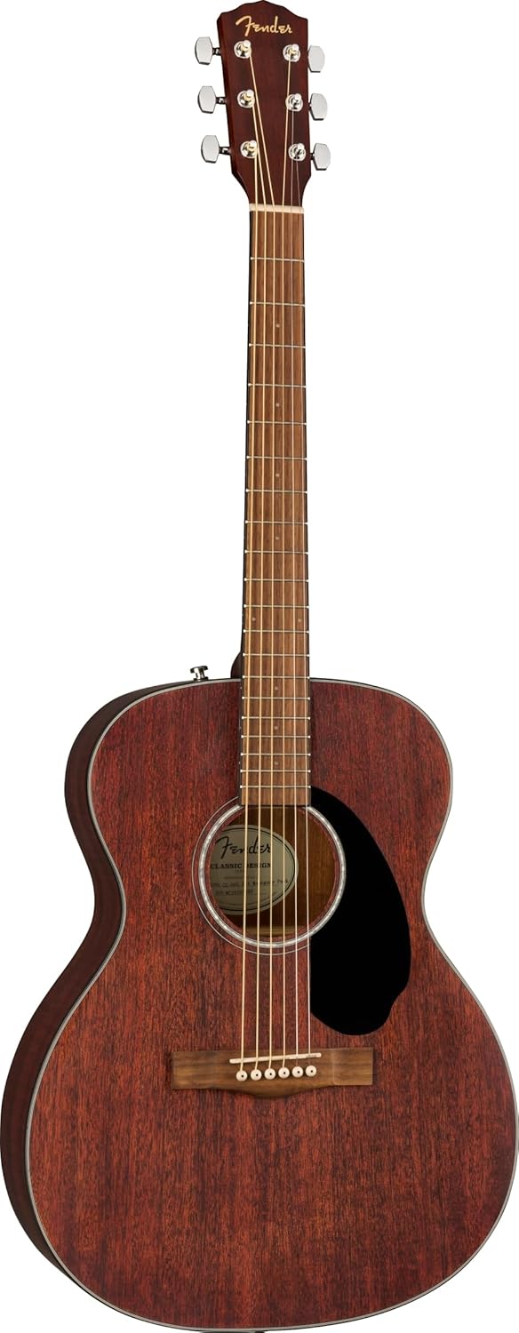 Fender CC-60S All-Mahogany Concert V2 Pack Acoustic Guitar, with 2-Year Warranty, Natural, with Gig Bag and Accessories