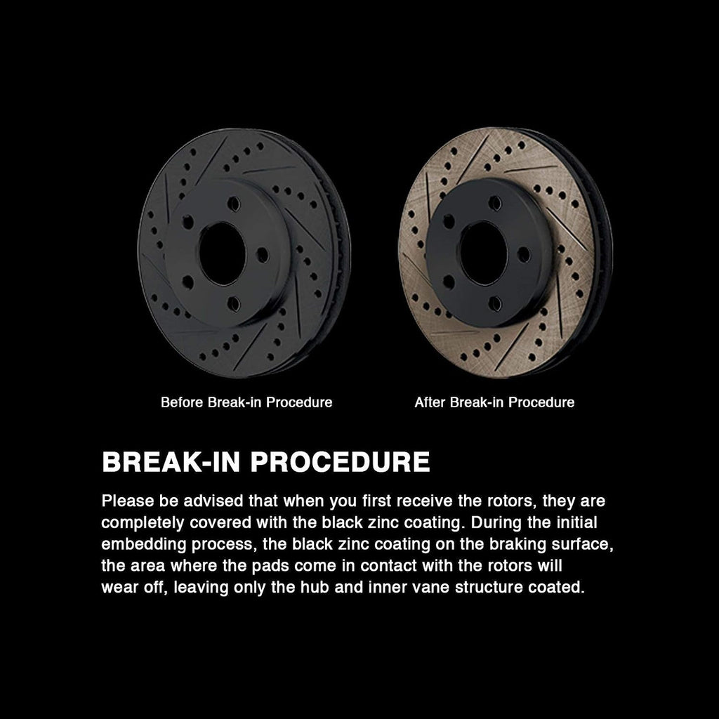 Power Sport Front Rear Brakes and Rotors Kit |Front Rear Brake Pads| Brake Rotors and Pads| Semi Metallic Brake Pads and Rotors |fits 2013-2017 Land Rover Range Rover, Range Rover Sport