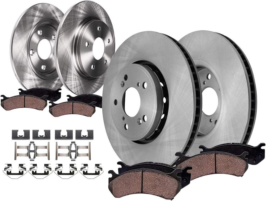 Detroit Axle - Brake Kit for 2013 2014 2015 2016 2017 2018 Acura RDX, Disc Brake Rotors Ceramic Brakes Pads with Hardware Replacement: 12.28' inch Front & 12.00' inch Rear Rotor