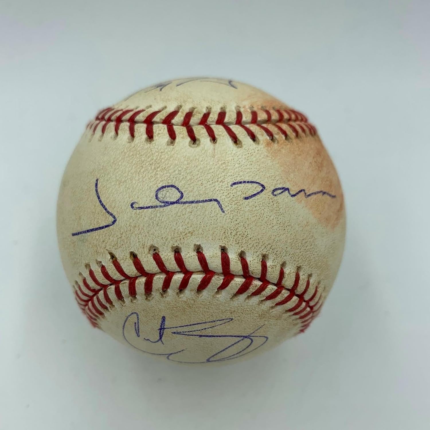 Historic 2004 ALCS Game Used Signed Baseball David Ortiz Curt Schilling Steiner - MLB Game Used Baseballs