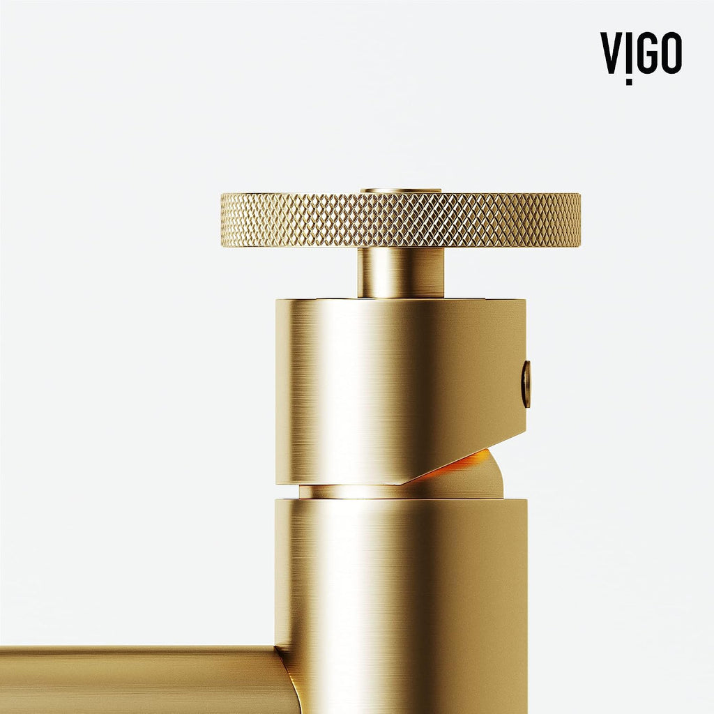 VIGO Cass 8'' H Single Handle Single-Hole Bathroom Faucet in Matte Brushed Gold-VG01046MG
