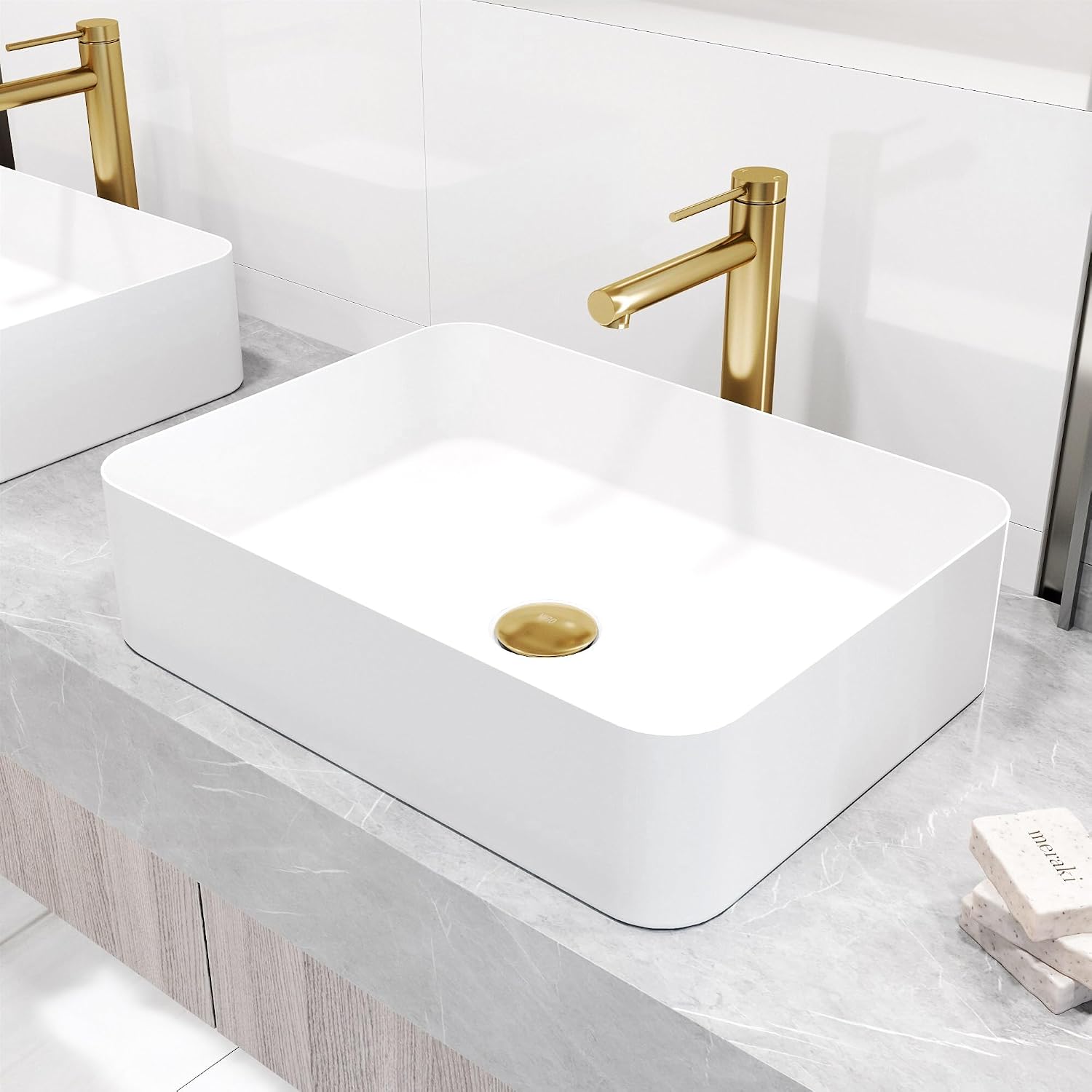 VIGO Jewel Single-Handle Single-Hole Mount Bathroom Sink Bathroom Sink Faucet, 11-Inch, Matte Brushed Gold, Modern Design, Solid Brass, 1.2 GPM WaterSense & Ceramic Disc Valve, Corrosion-Resistant