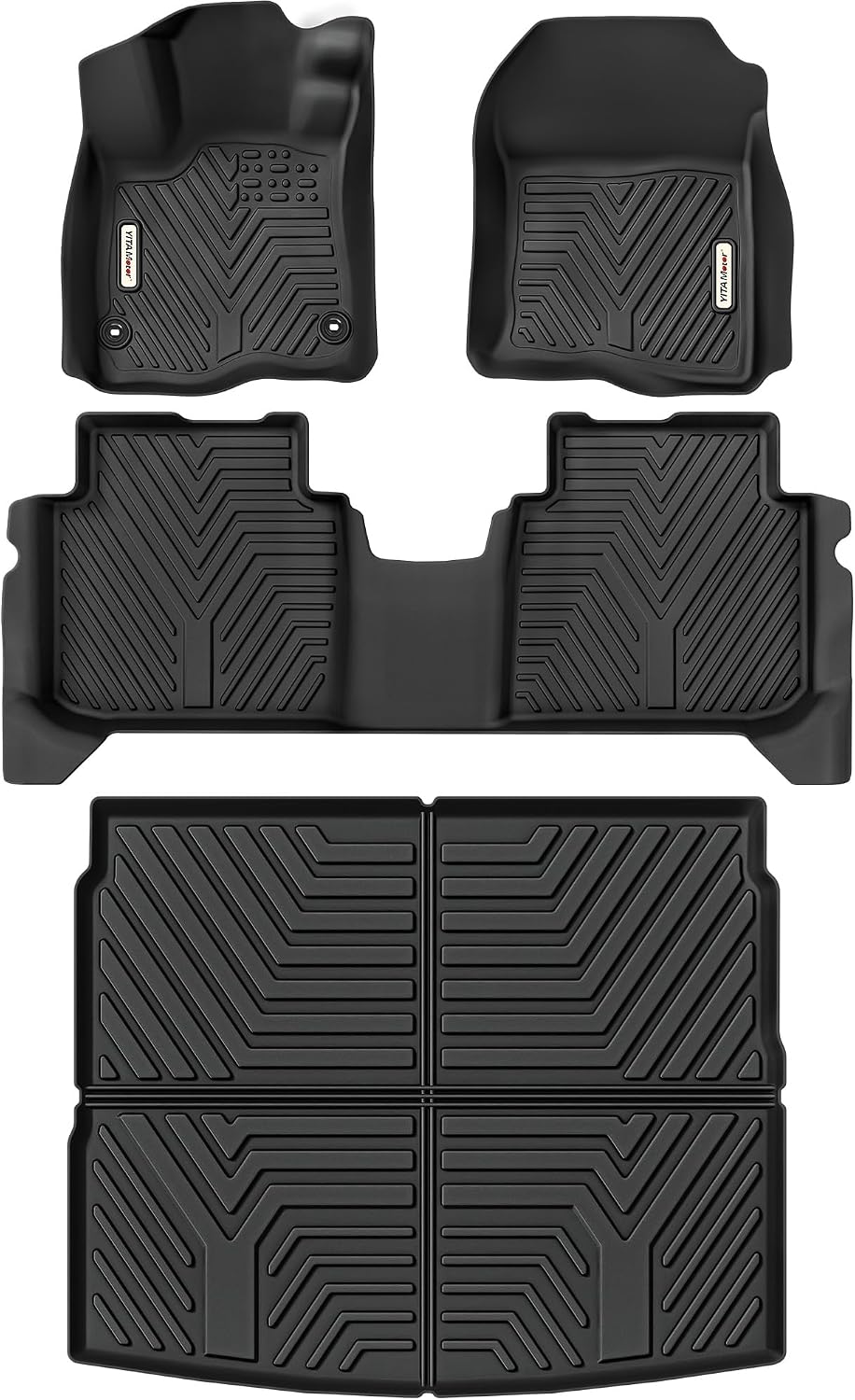 YITAMOTOR Floor Mats & Cargo Liner Fit for Honda CR-V 2026-2023, All Weather TPE Custom Fit for CRV (Gasoline & Hybrid & e:FCEV) Floor Liners with Cargo Mat (Upper Position) Full Set, Black