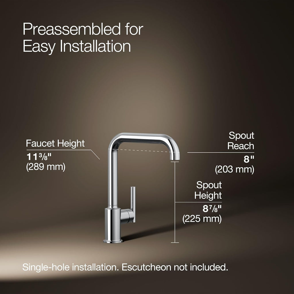 KOHLER Purist Single-handle kitchen sink faucet