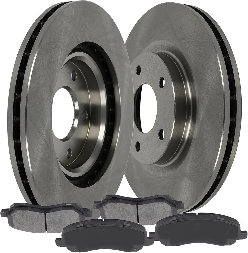 SCITOO Front 11.57' Brake Pads and Rotors Kits Fit For Chrysler For 200/For Sebring,For Dodge For Avenger/For Caliber,For Jeep For Compass/For Patriot,For Mitsubishi For Lancer/For Outlander Sport