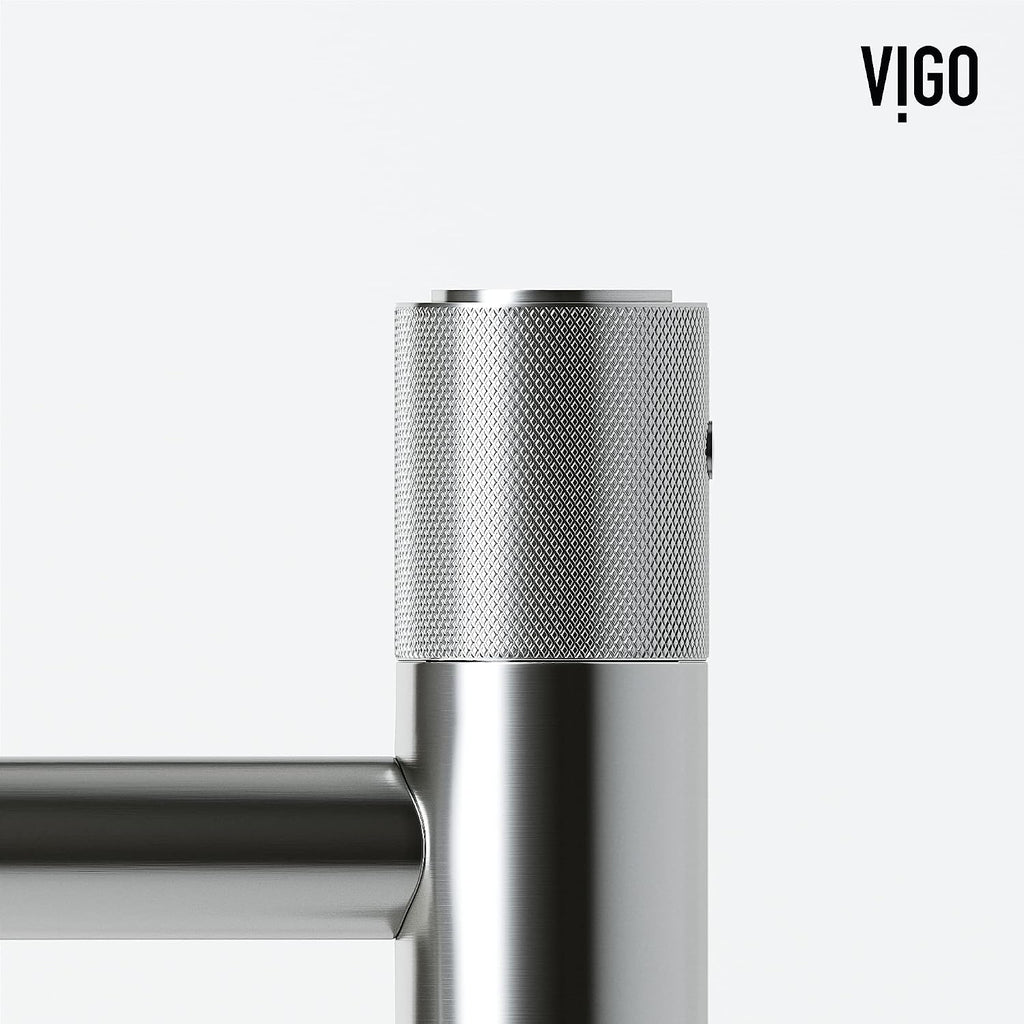 VIGO Apollo Single-Handle Single-Hole Mount Vessel Bathroom Sink Faucet, 12-Inch, Brushed Nickel, Modern Design, Solid Brass, 1.2 GPM WaterSense & Ceramic Disc Valve, Corrosion-Resistant