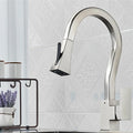 Kitchen Pull-Out Faucets Sink Mixer Two Function Single Handle Hot and Cold Water Crane Deck Mounted(Black Gold)
