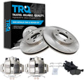 TRQ Front Brake Pad and Rotor Set Semi Metallic Vented Rotors Calipers Compatible with 2005-2007 Ford Escape Mercury Mariner