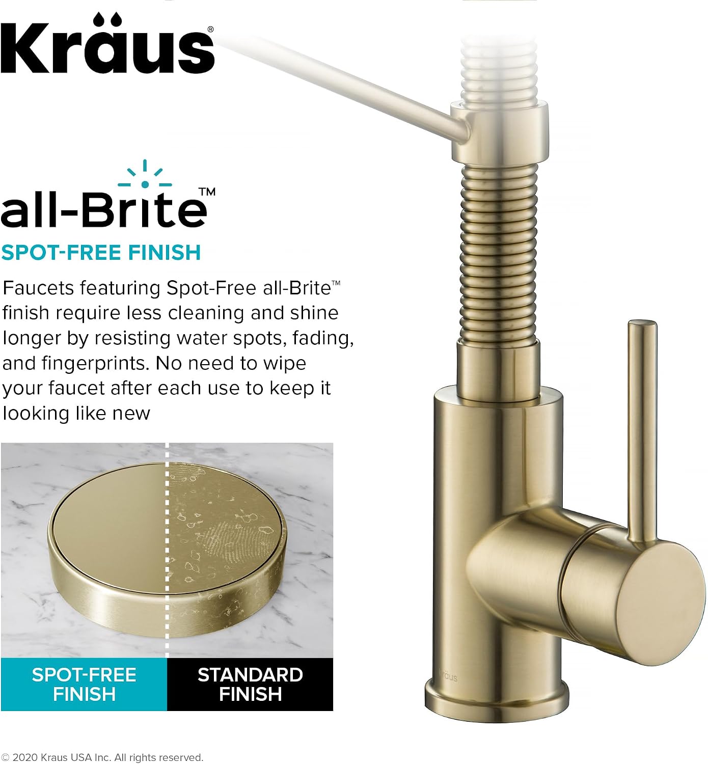 KRAUS Spot Free Bolden™ 18-Inch Commercial Kitchen Faucet with Soap Dispenser in All-Brite™ Antique Champagne Bronze Finish