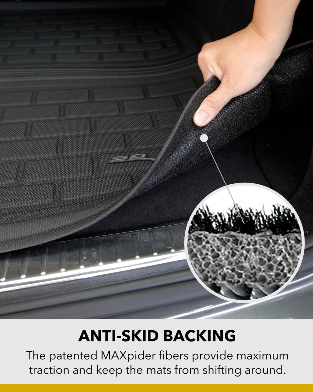 3D MAXpider Custom Fit Kagu Cargo Liner (Black) Compatible with Tesla Model X 6-Seat & 7-Seat 2016-2021 (w/o Center Console) - Cargo Liner (Fits Behind R2 ; R3 Seatbacks Must Be Folded Down)