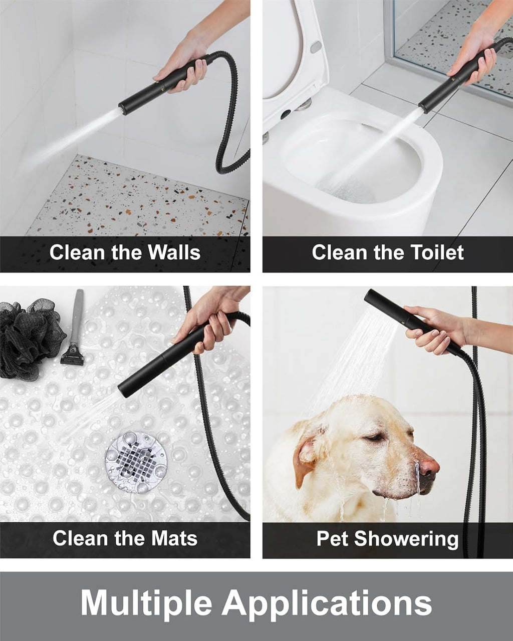 Aolemi Ceiling Mount Shower Faucet Set,Shower System Rain Showerhead and Handheld Spray Combo High-Pressure Showerheads Set with Valve and Trim Kit Rough-in Valve,16 Inch Matte Black